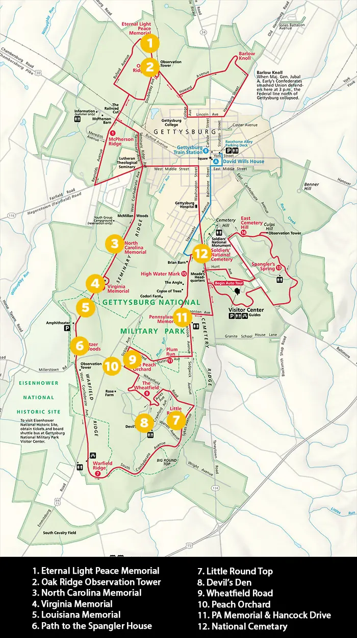 Gettysburg Auto Tour Map Guide To Photographing The Battlefield At Gettysburg Pa