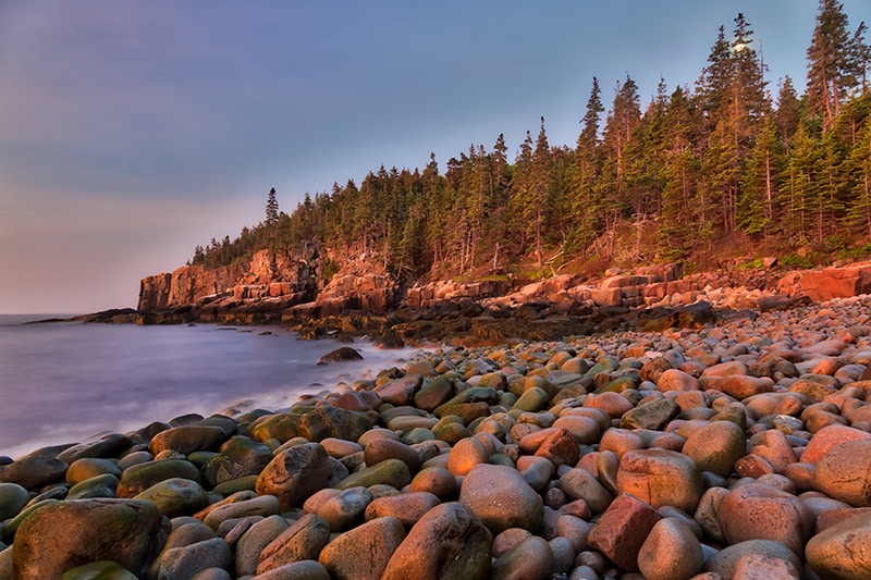 National Park Photography Acadia National Park Maine Photography Coast Water Ocean Blue Sky Nature Photo Beach Waves crashing