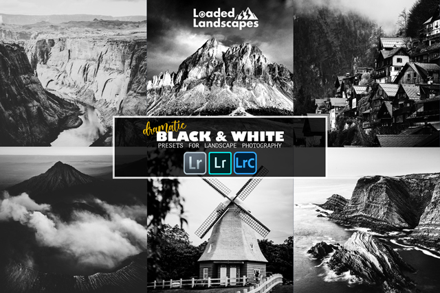 black and white landscape preset